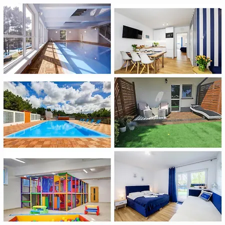 2b Niebieskie Z Basenem Krytym, Odkrytym, Sala Zabaw, Animacjami * Poddąbie